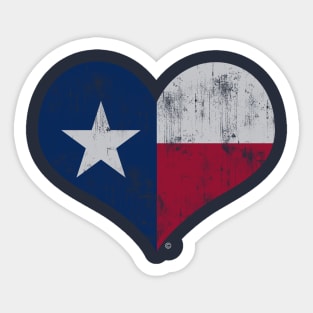 Vintage Texas Flag Heart Love Home Family Texan Sticker